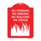 Signmission No Parking Driving or Walking on Grass, Red & White Aluminum Sign, 18" x 24", RW-1824-23626 A-DES-RW-1824-23626 - alternate 1